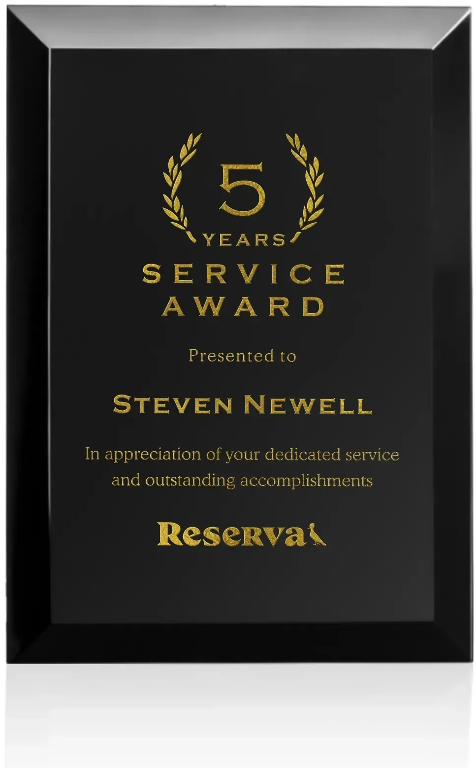 Customizable Merano Achievement Plaque (Gold & Silver) — view 2