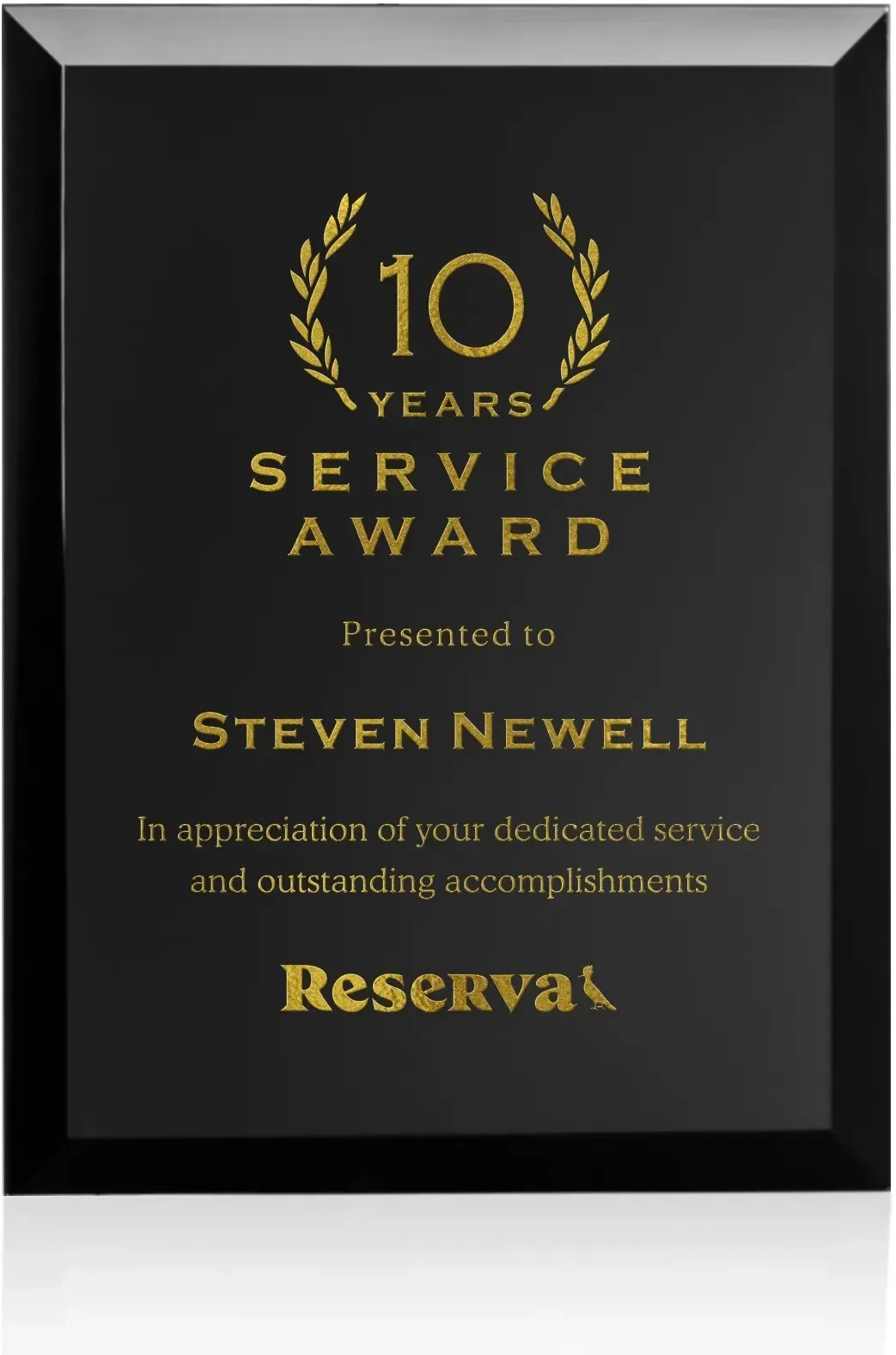 Customizable Merano Achievement Plaque (Gold & Silver) — view 3