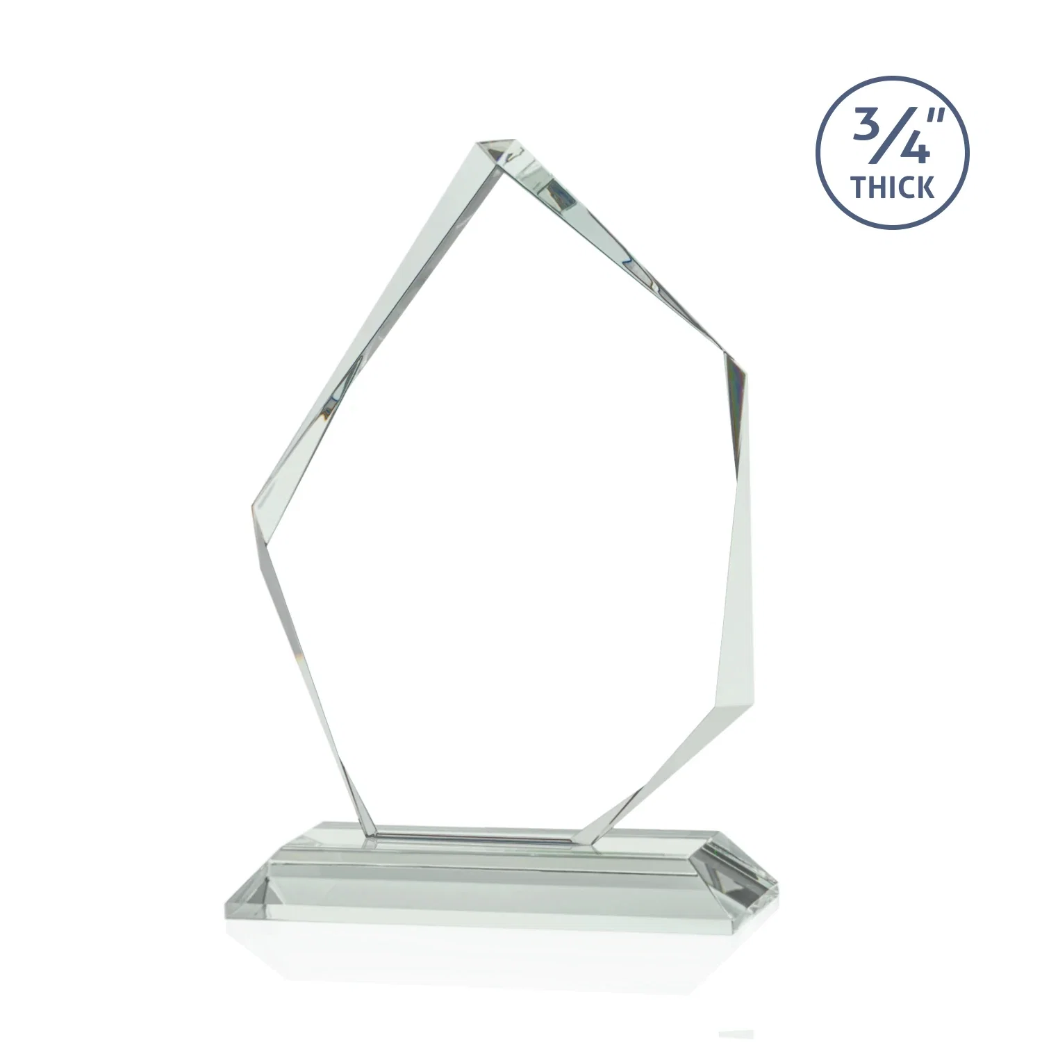 Custom 3/4-Inch Jade Glass Award With a Bevel-Cut Abstract Window for retirement presentations