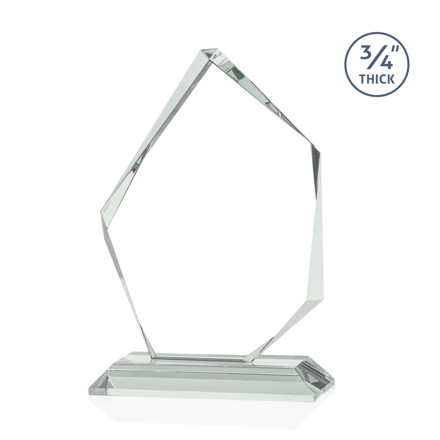 Custom 3/4-Inch Jade Glass Award With a Bevel-Cut Abstract Window for team milestone celebrations