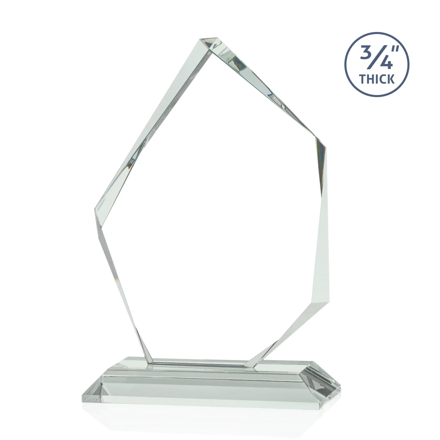 Custom 3/4-Inch Jade Glass Award With a Bevel-Cut Abstract Window for donor appreciation