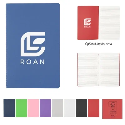Stitch-bound journal shown closed with the front cover facing the camera