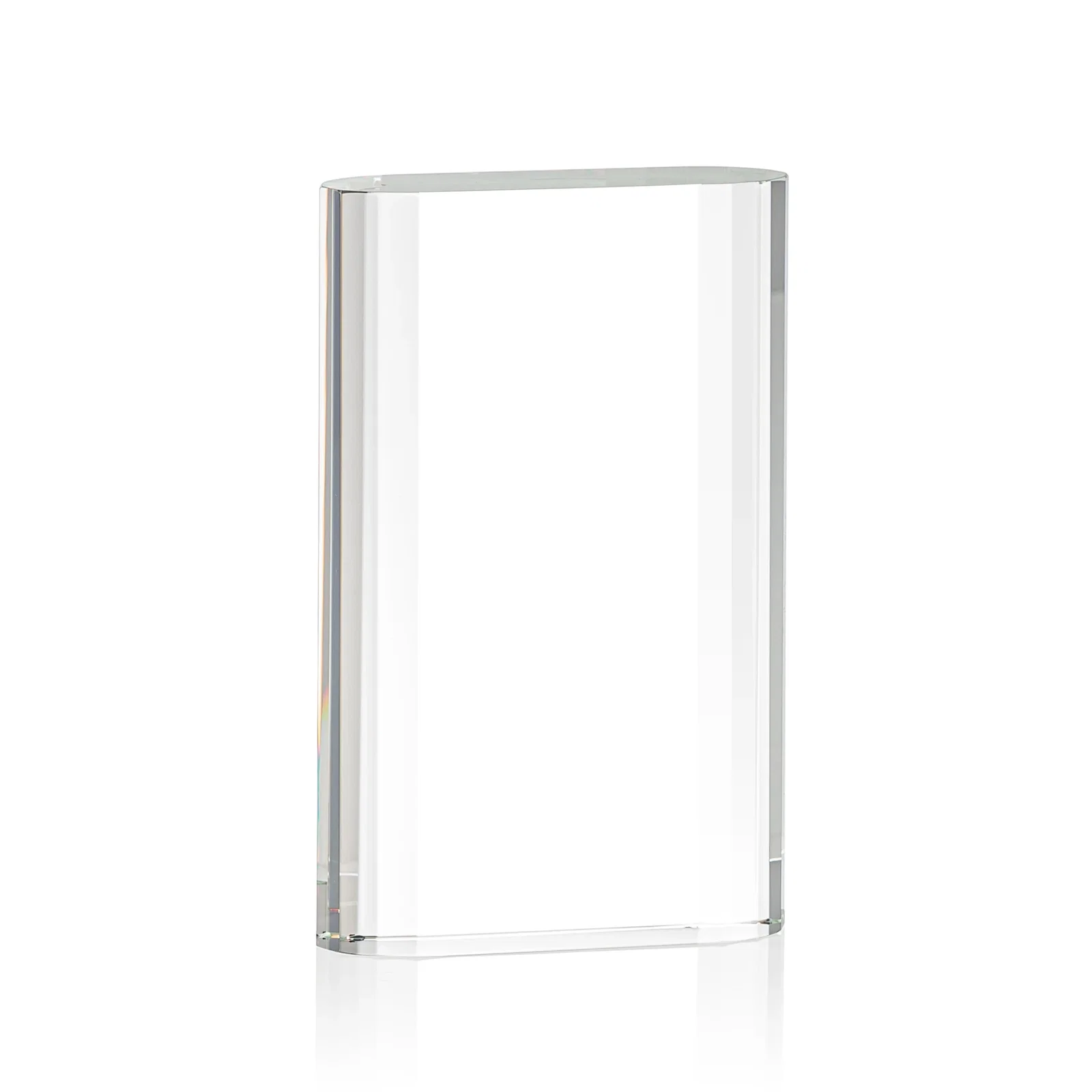 Custom Optical Crystal Award With Stepped, Faceted, Curved Sides, awards for dealer and partner awards