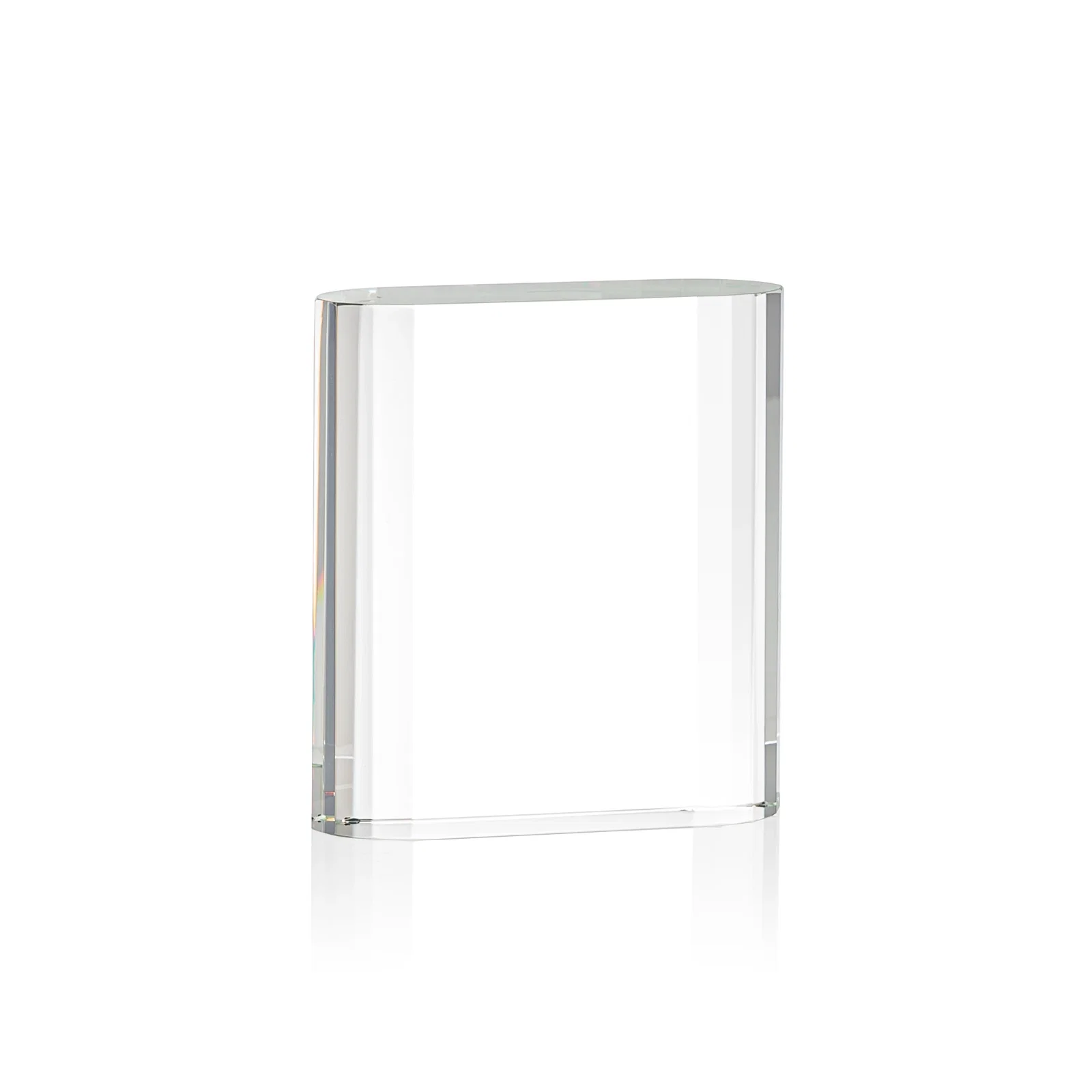 Custom Optical Crystal Award With Stepped, Faceted, Curved Sides, awards for safety achievement programs