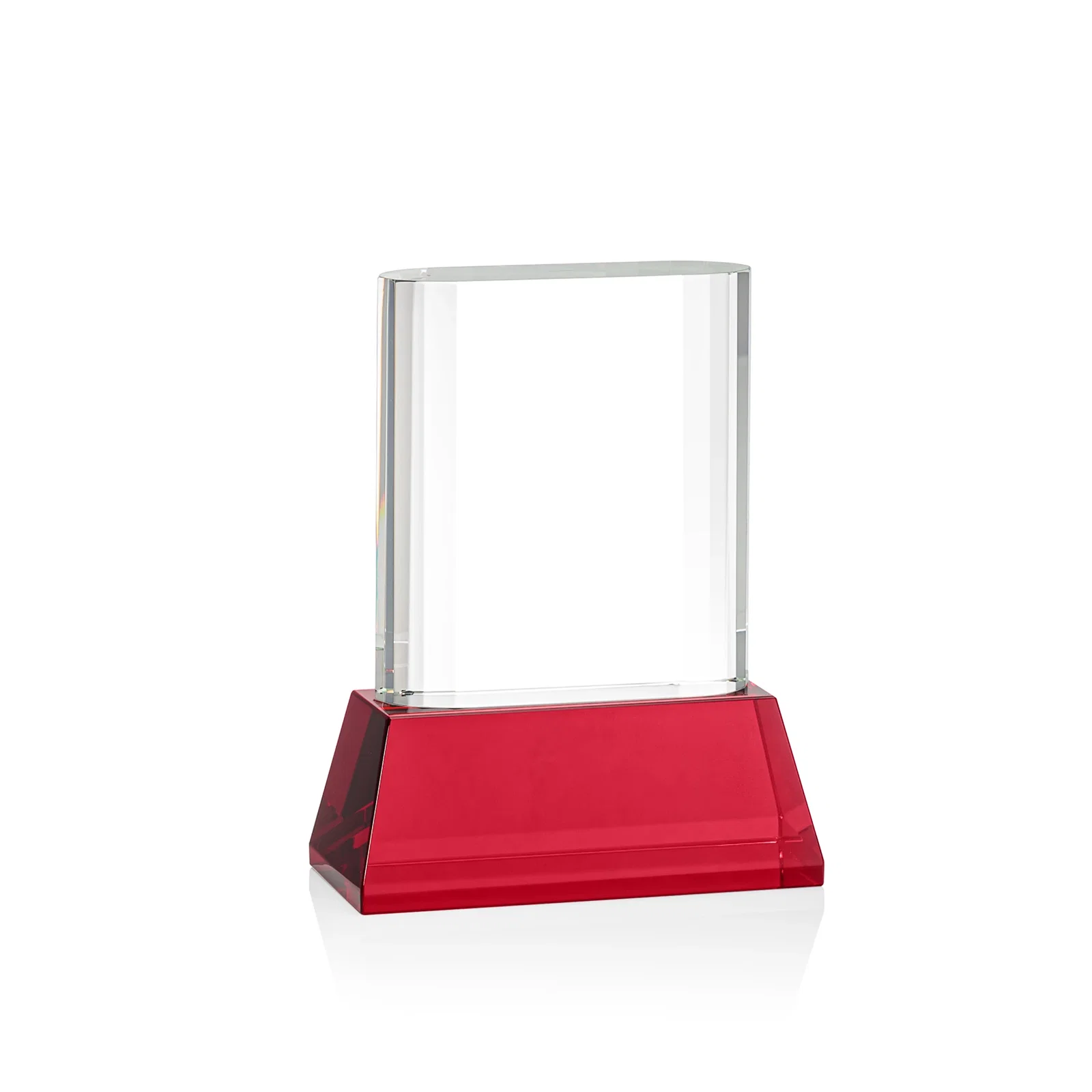 Custom engraved Optical Crystal Award with Stepped Faceted Sides on Tall Tapered Base, awards for donor appreciation