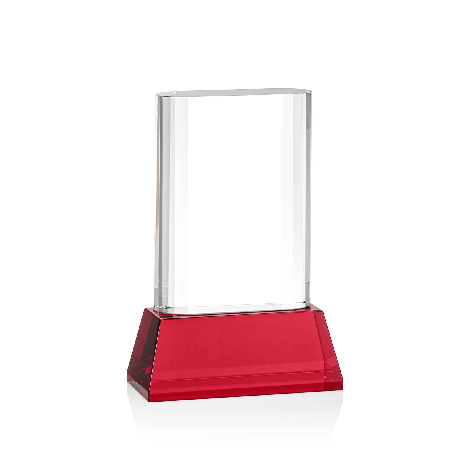 Custom engraved Optical Crystal Award with Stepped Faceted Sides on Tall Tapered Base, awards for graduation ceremonies