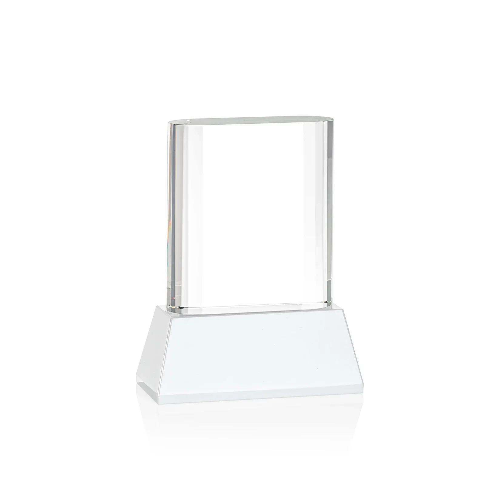 Custom Optical Crystal Award with Stepped Faceted Sides on Tall Tapered Base, awards, with your logo for employee recognition