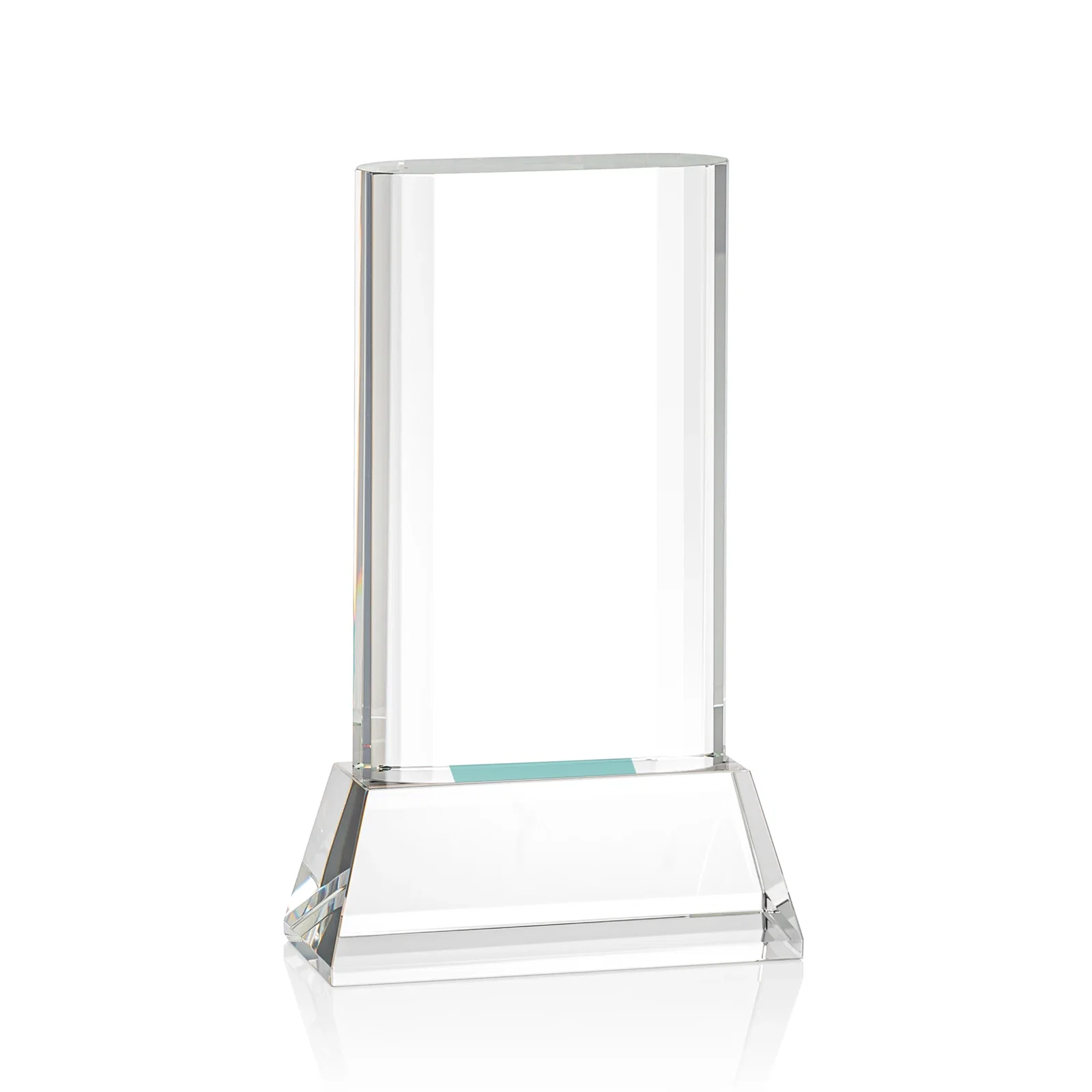 Custom Optical Crystal Award with Stepped Faceted Sides on Tall Tapered Base, awards, with your logo for sales achievement awards