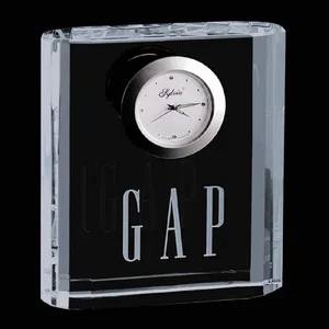 Beveled Optical Crystal Desk Clock