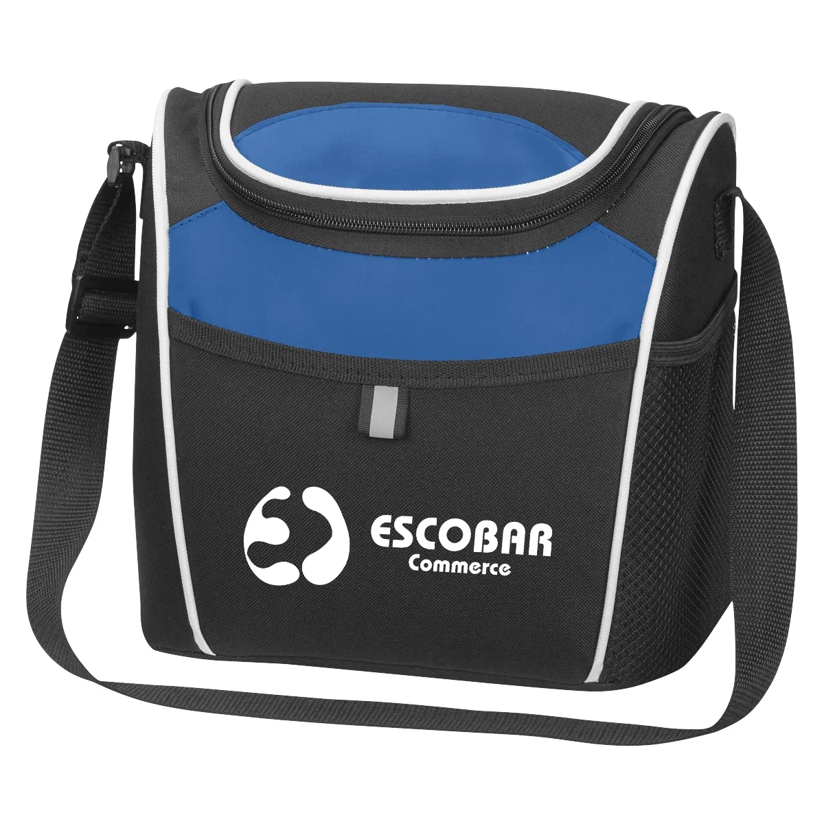 Black lunch cooler with lime green trim
