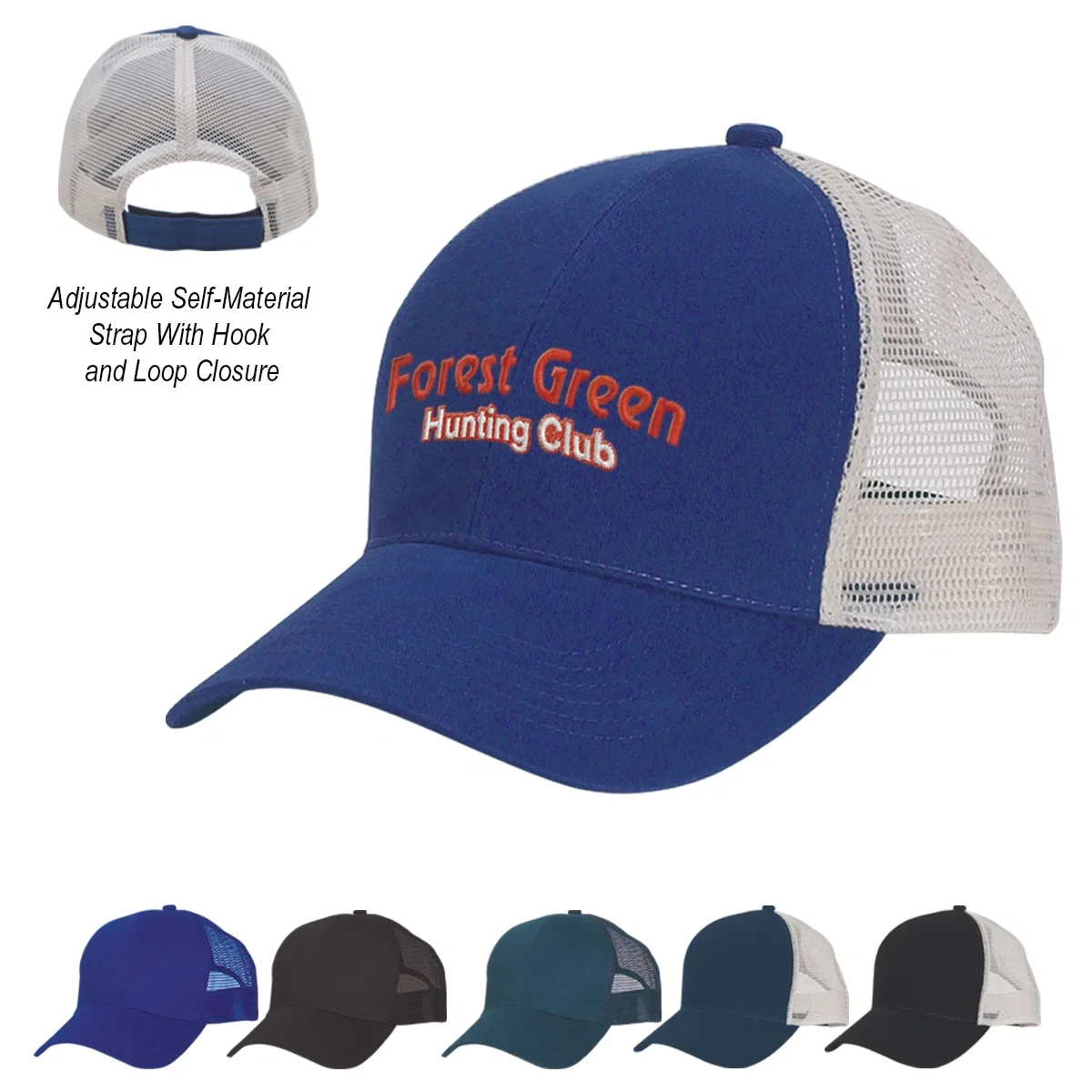 Mesh back baseball cap with a solid front panel
