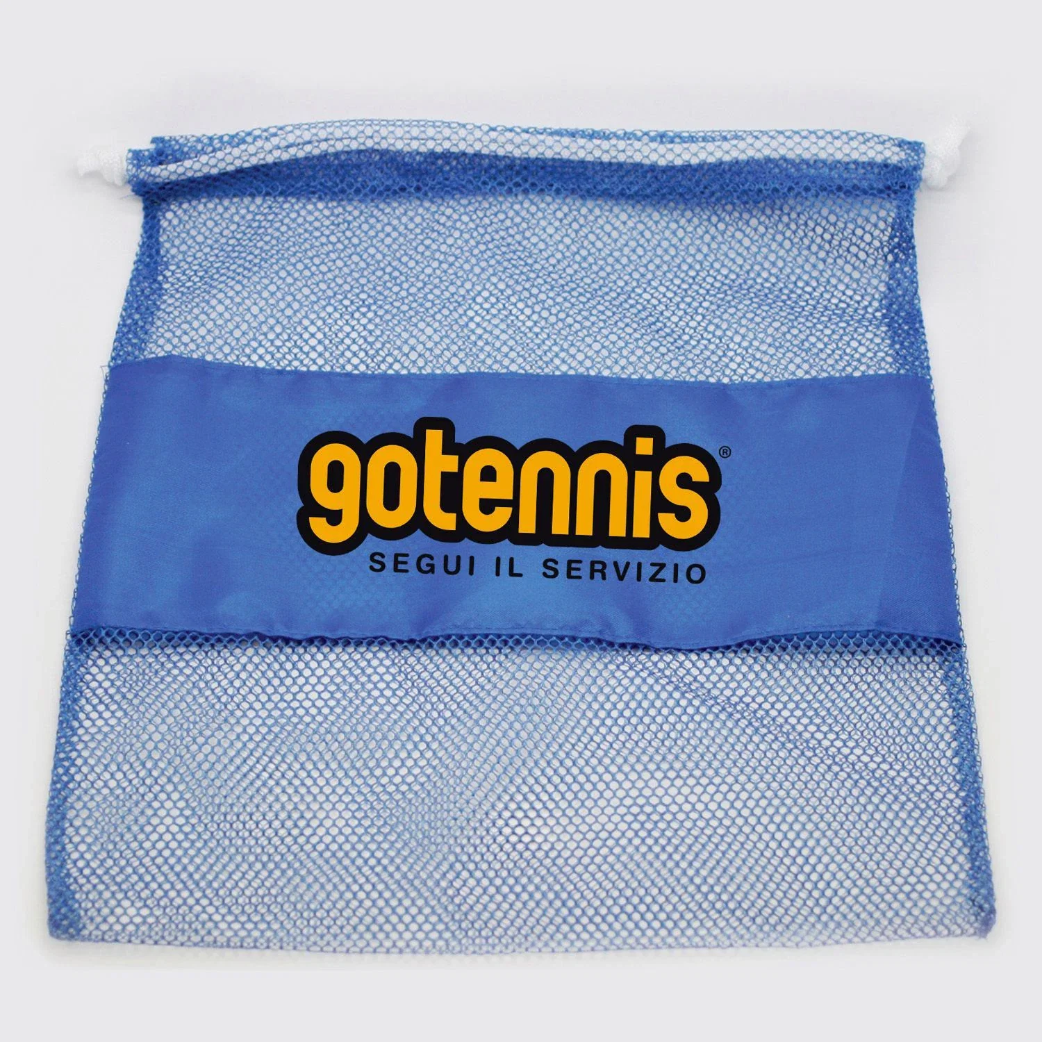 Mesh Drawstring Backpack — Blue — view 3
