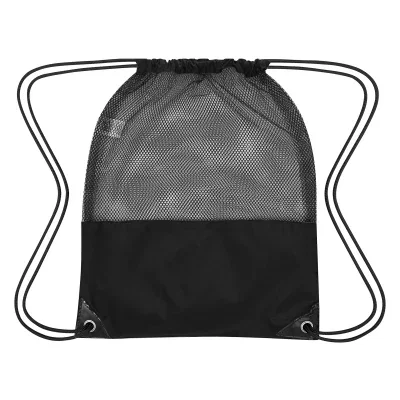 Navy version of the recycled polyester cinch bag