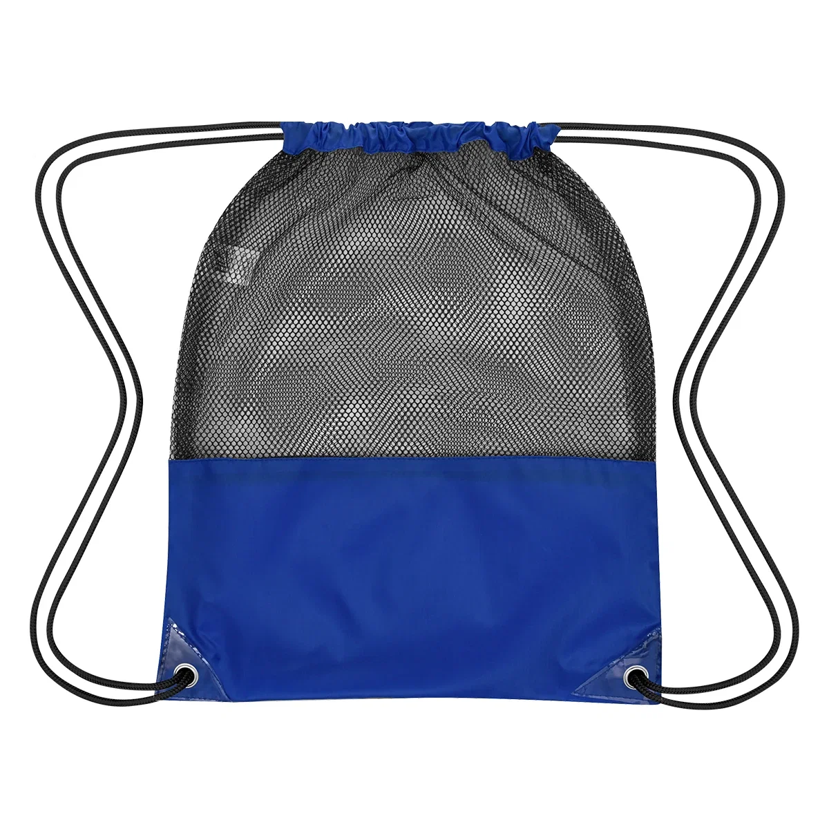 Royal blue bag hanging from its cords