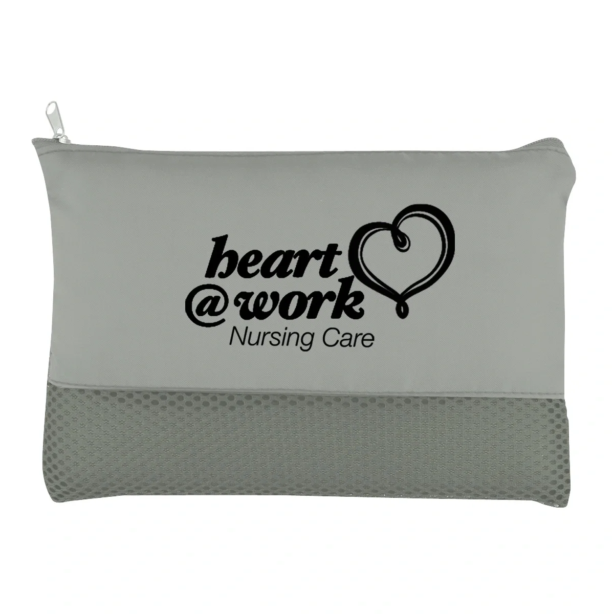 See-through pouch holds toiletries for travel and gym days