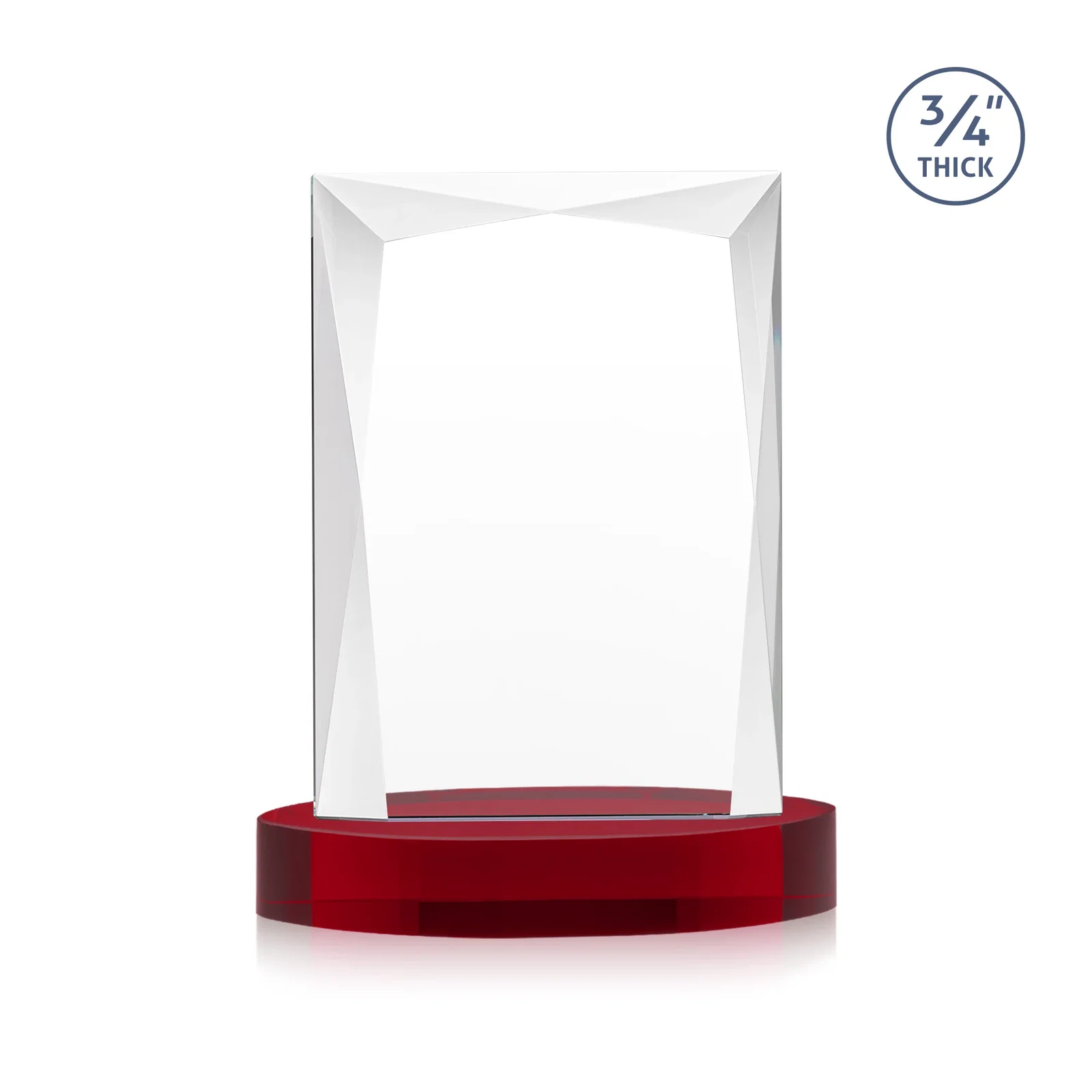 Custom printed Starfire Crystal Award on an Alberton Base, awards, with your logo for service anniversary gifts