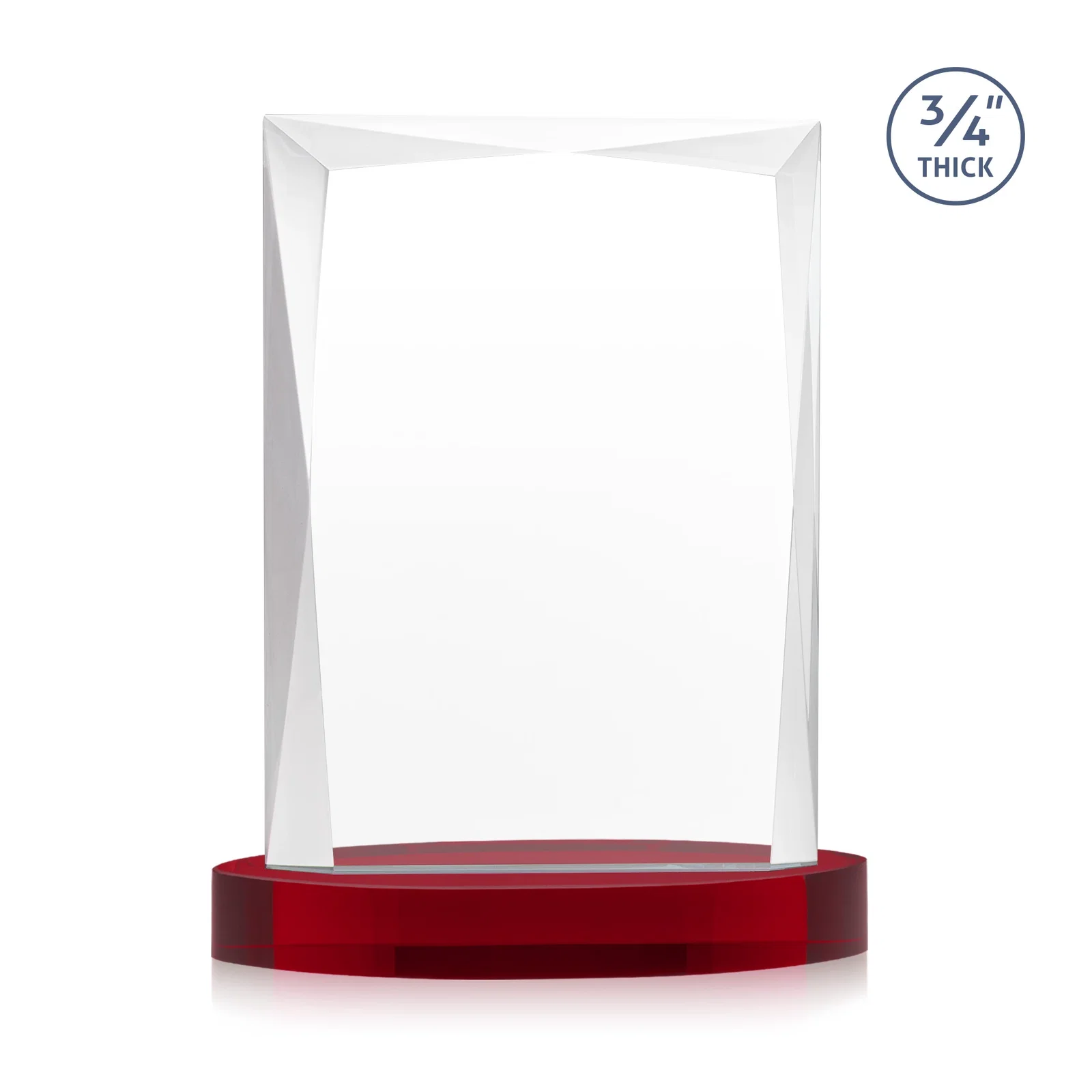 Custom printed Starfire Crystal Award on an Alberton Base, awards, with your logo for retirement presentations