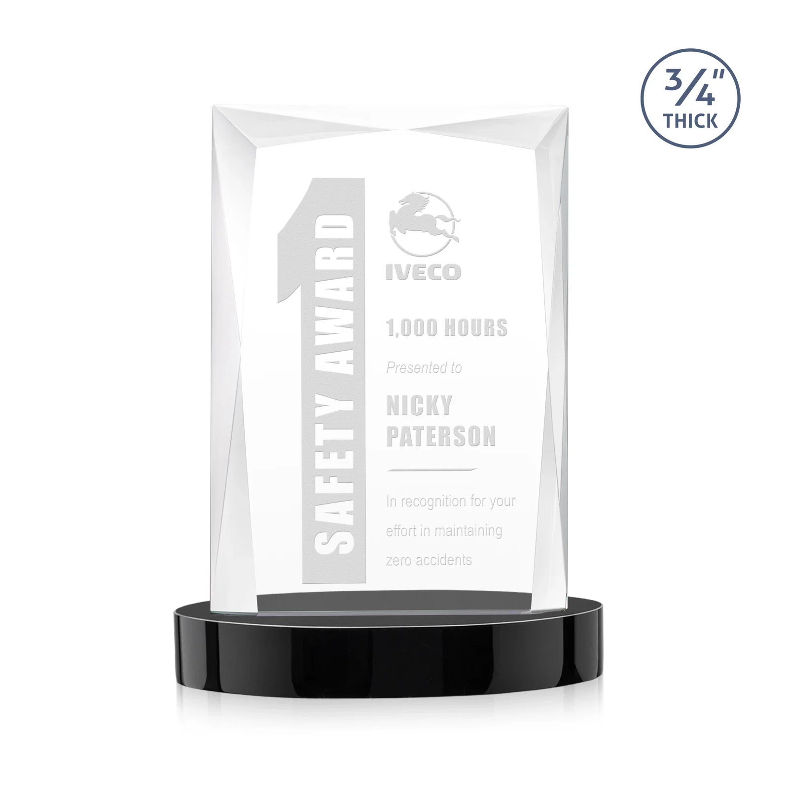 Promotional Starfire Crystal Award on an Alberton Base, awards for service anniversary gifts