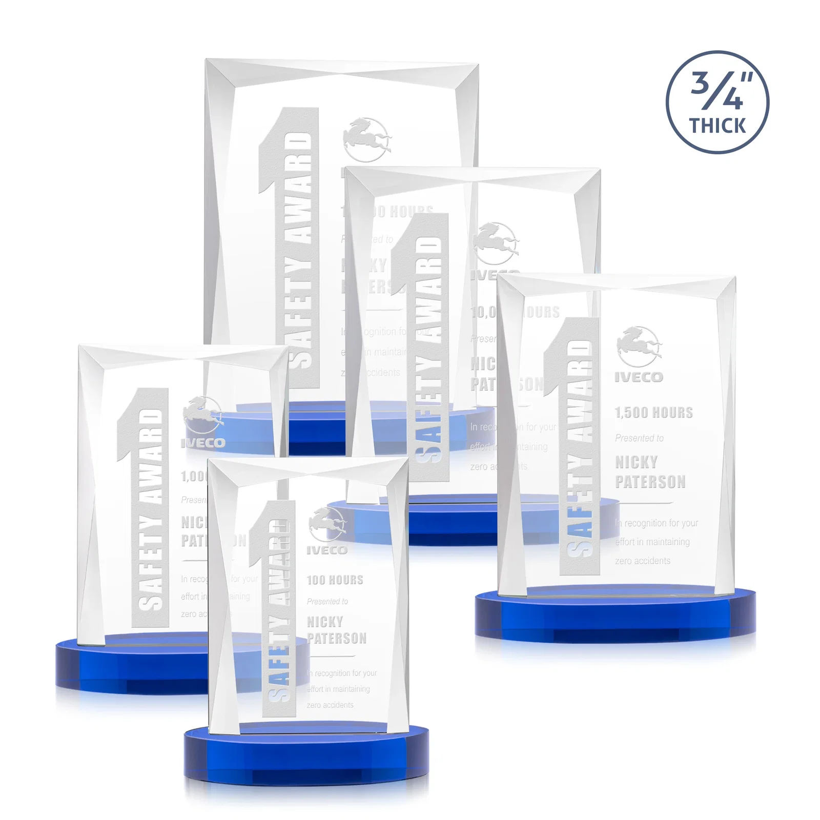 Promotional Starfire Crystal Award on an Alberton Base, awards for donor appreciation