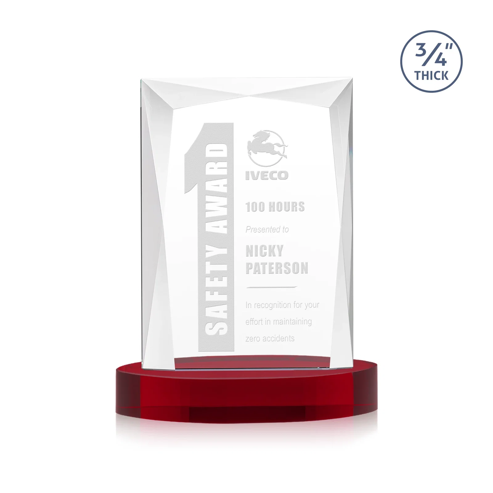 Branded Starfire Crystal Award on an Alberton Base, awards for corporate award ceremonies
