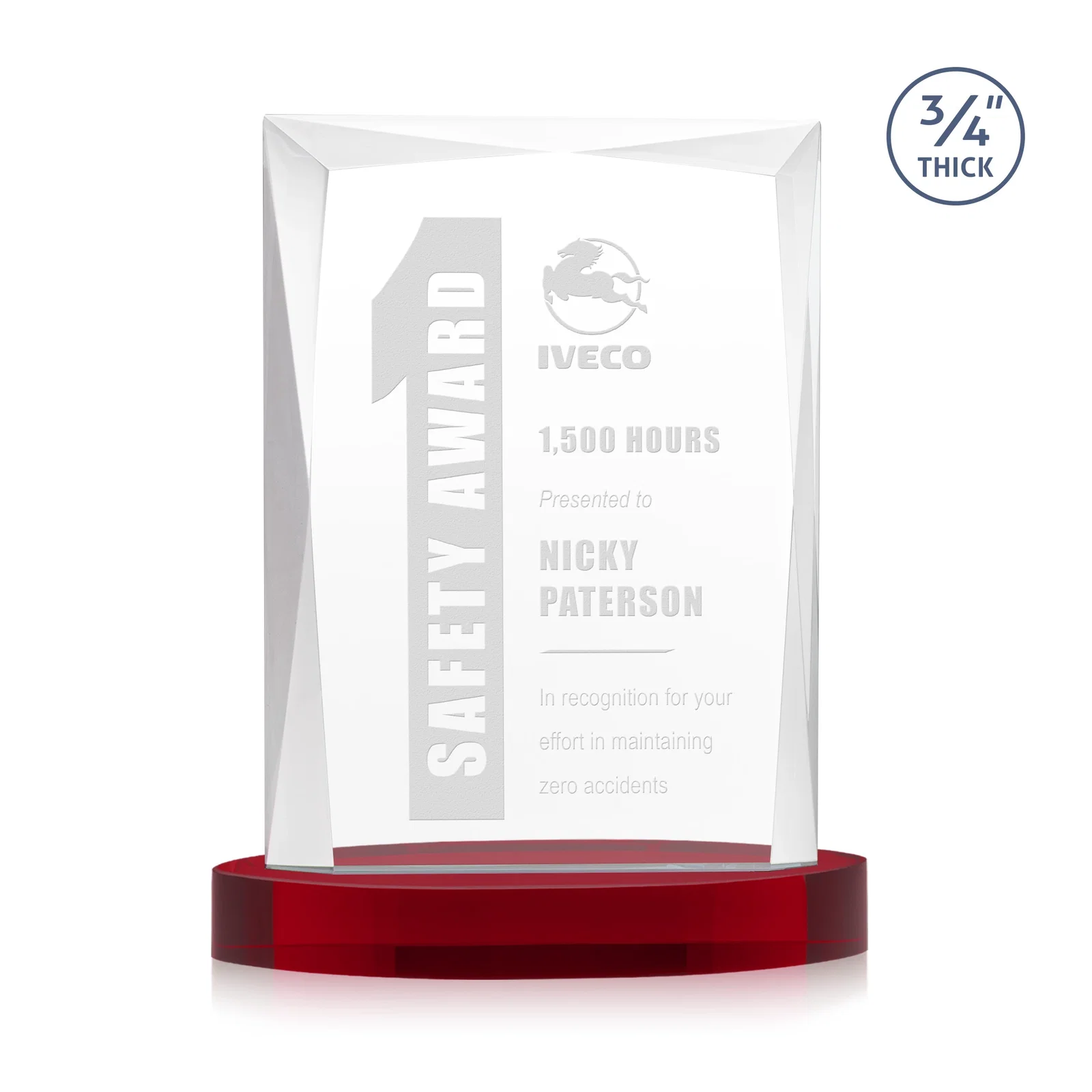 Branded Starfire Crystal Award on an Alberton Base, awards for sales achievement awards