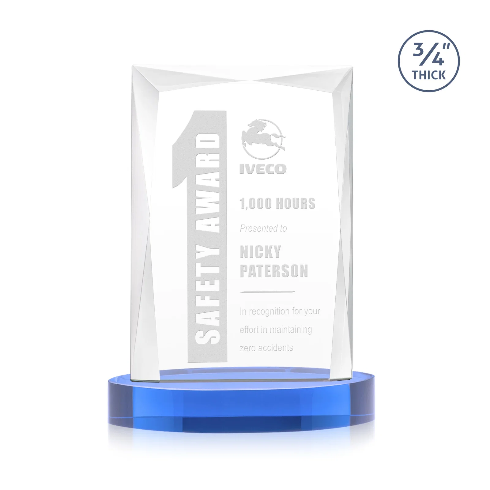 Branded Starfire Crystal Award on an Alberton Base, awards for graduation ceremonies