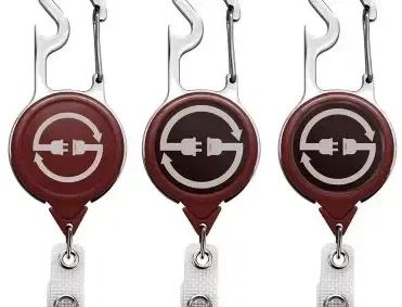 Metal Carabiner Bottle Opener Badge Holder Reel — view 2