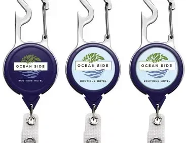 Metal Carabiner Bottle Opener Badge Holder Reel — view 5