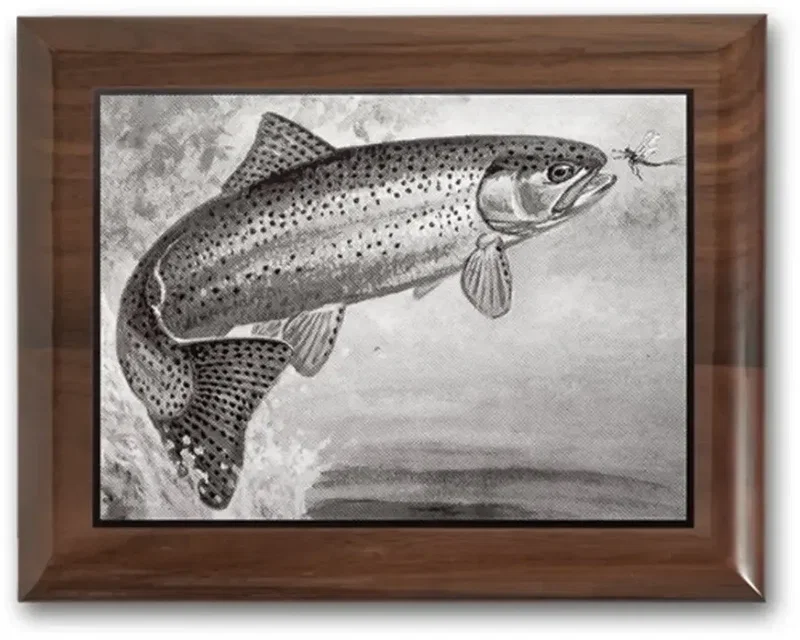 Custom Walnut Metal Photo Plaque — view 1