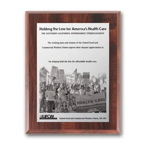 Metal-Etched Photo Wall Plaque on Simulated Walnut, Piano Finish