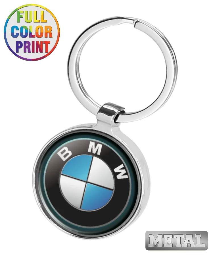 Metal Round Keychain with Domed Surface