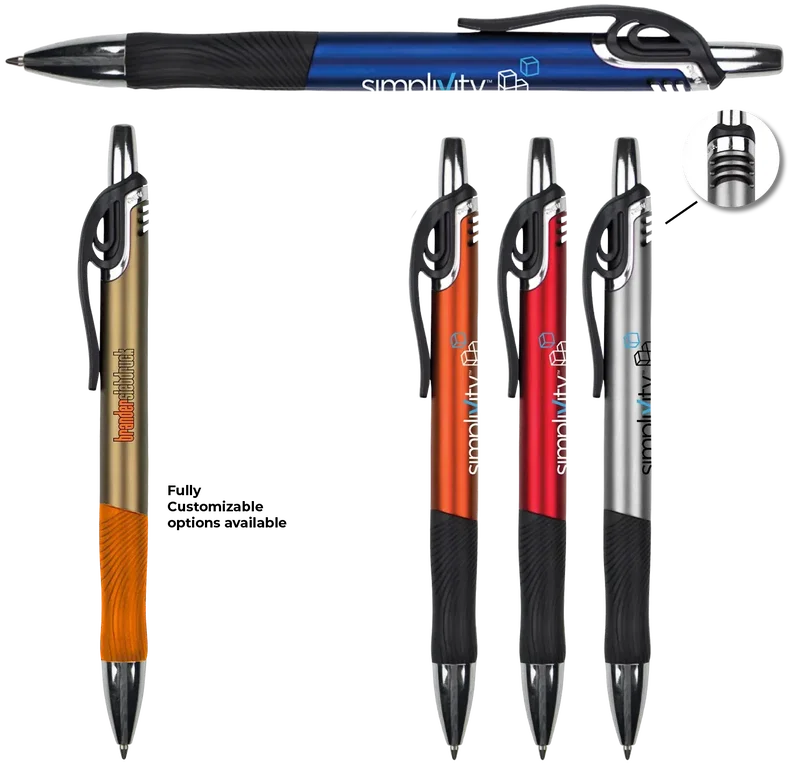 Custom Metallic Gripper Pen — view 5