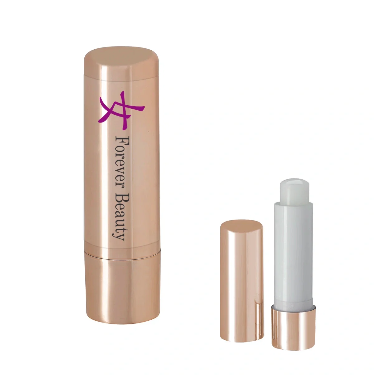 Rose gold tube shown from the side at full height