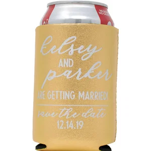 3.5mm Neoprene Can Cooler with Metallic Finish, Collapsible