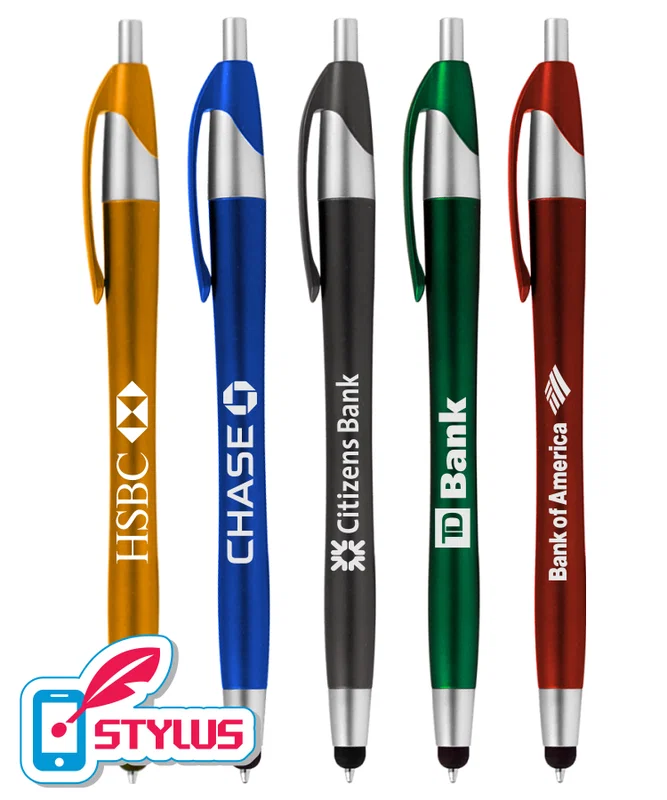 Metallic Silver Elegant Stylus Clicker Pen