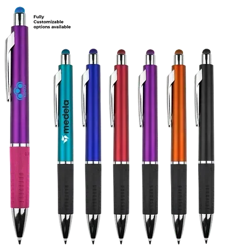 Branded Metallic Stylus Gripper Pen