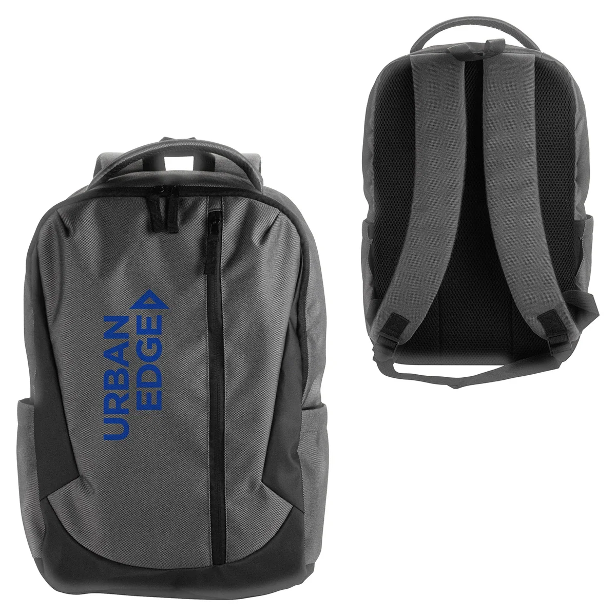 Custom Metro Tech Backpack, front view of the branded tech backpack