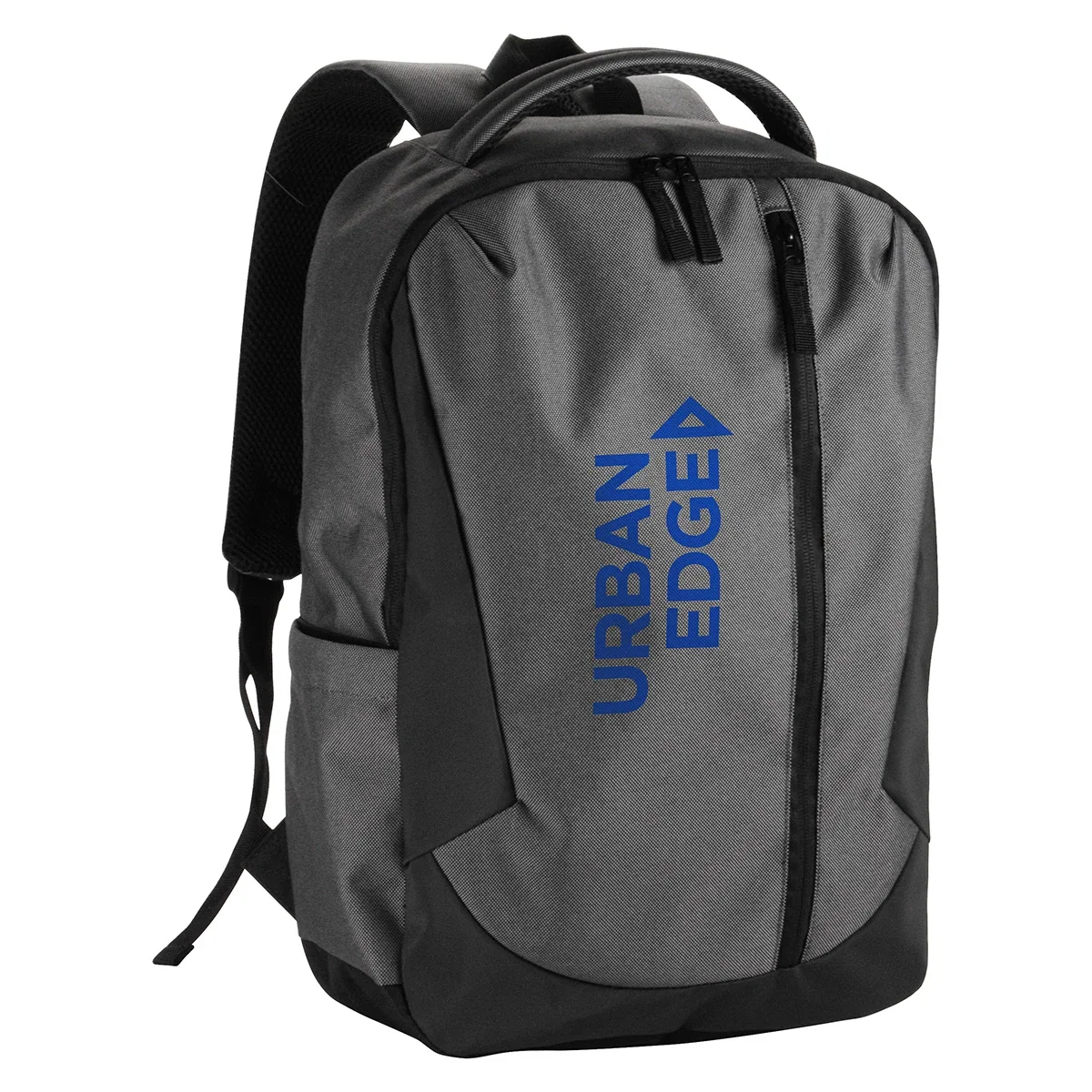 Close-up of the custom Metro Tech Backpack's logo imprint area
