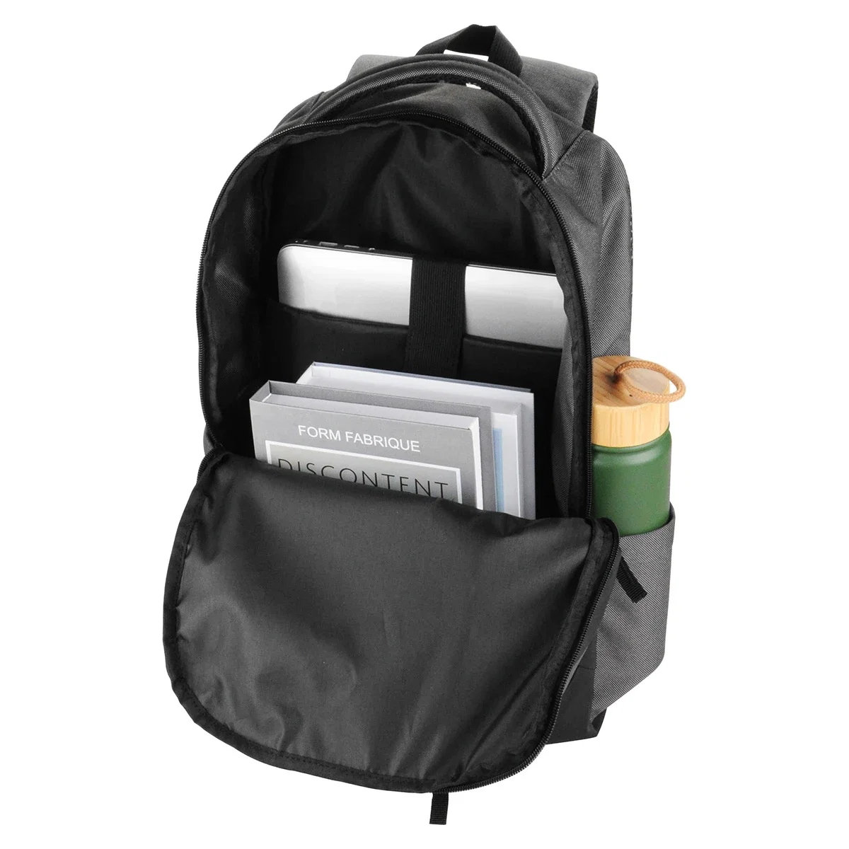 Promotional Metro Tech Backpack worn on both shoulders, tech backpack in use
