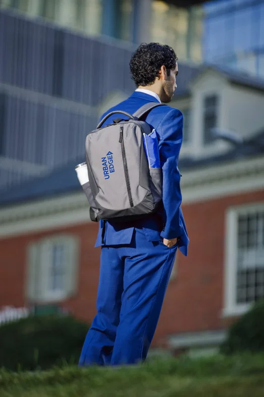 Custom Metro Tech Backpack shown open, interior view