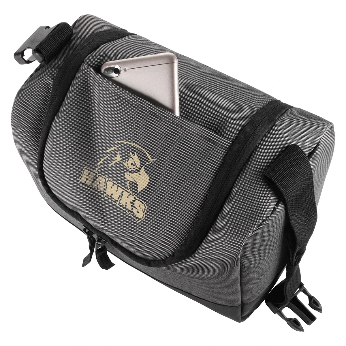 Interior view of the custom Metro Tech Cooler Bag's insulated compartment