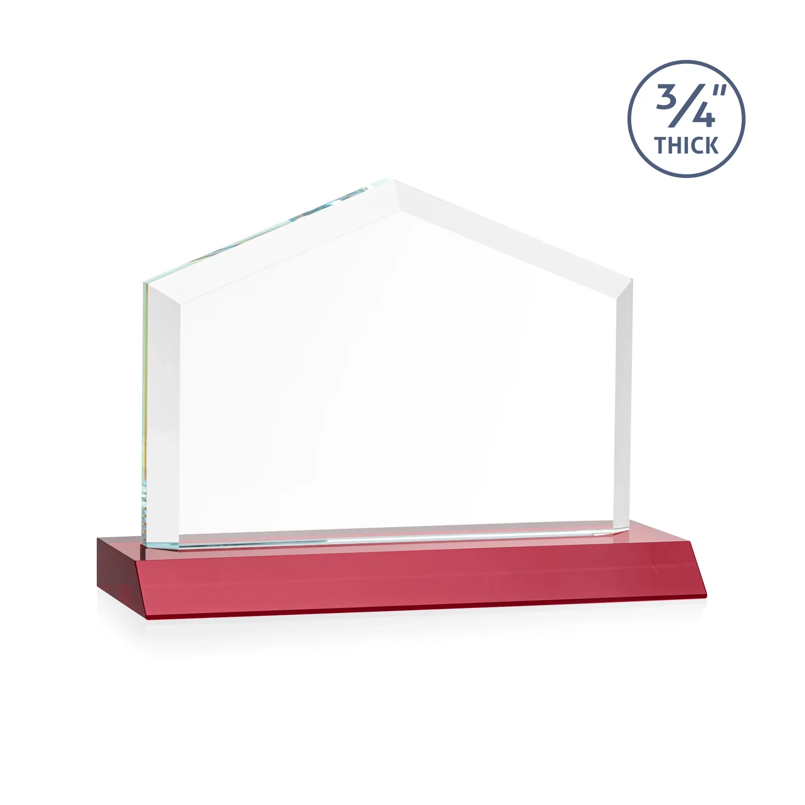 Personalized Starfire Crystal Real Estate Award with a Front-Only Bevel, with your logo for retirement presentations