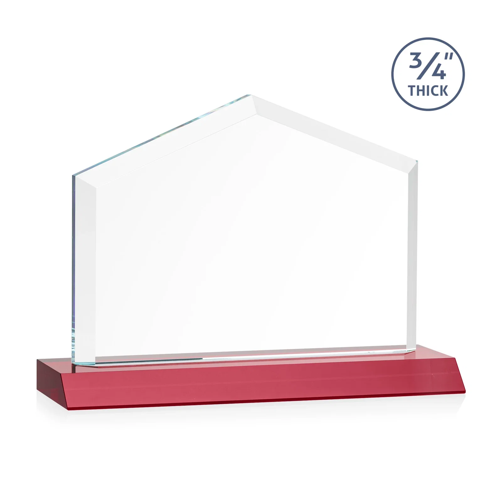 Personalized Starfire Crystal Real Estate Award with a Front-Only Bevel, with your logo for team milestone celebrations