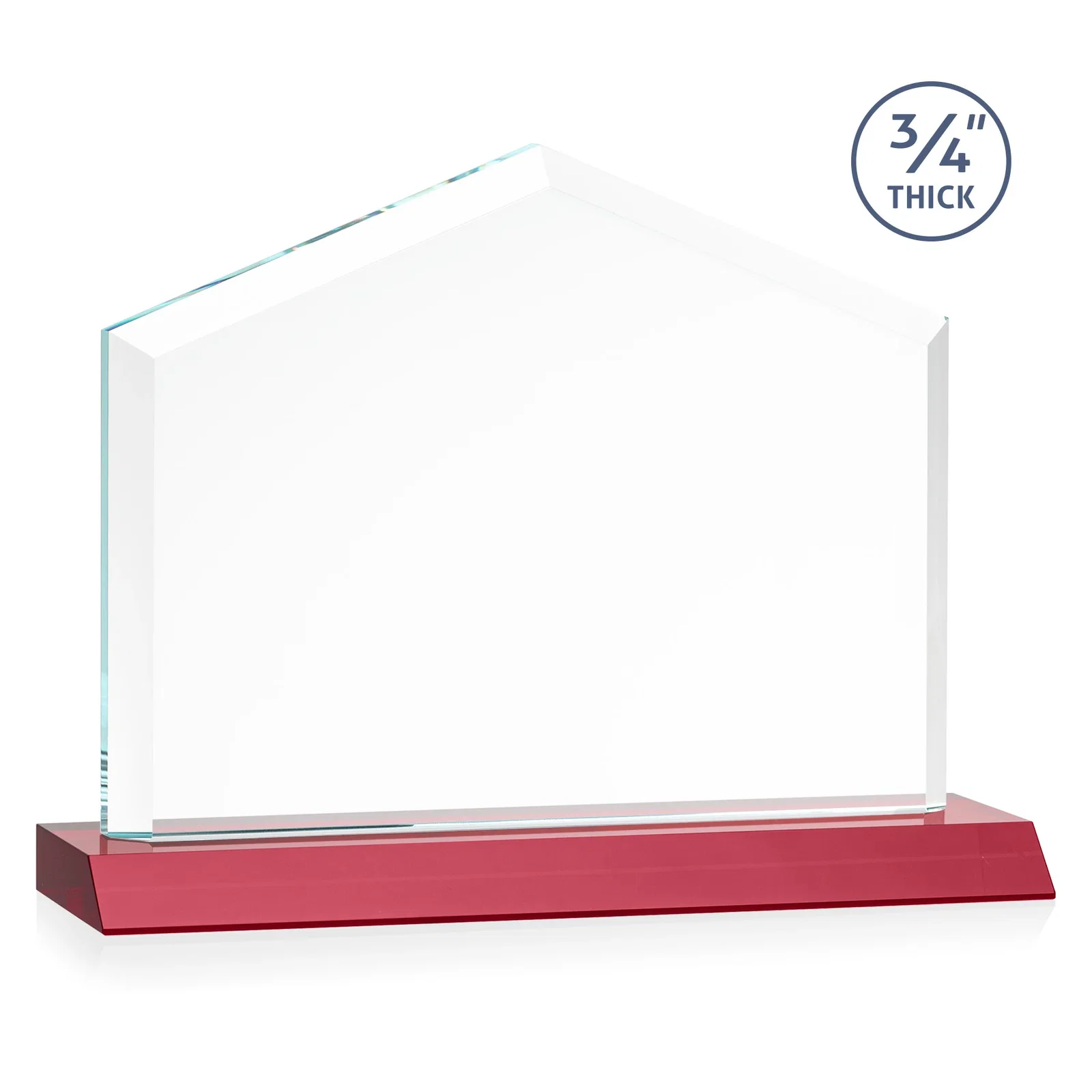 Personalized Starfire Crystal Real Estate Award with a Front-Only Bevel, with your logo for donor appreciation