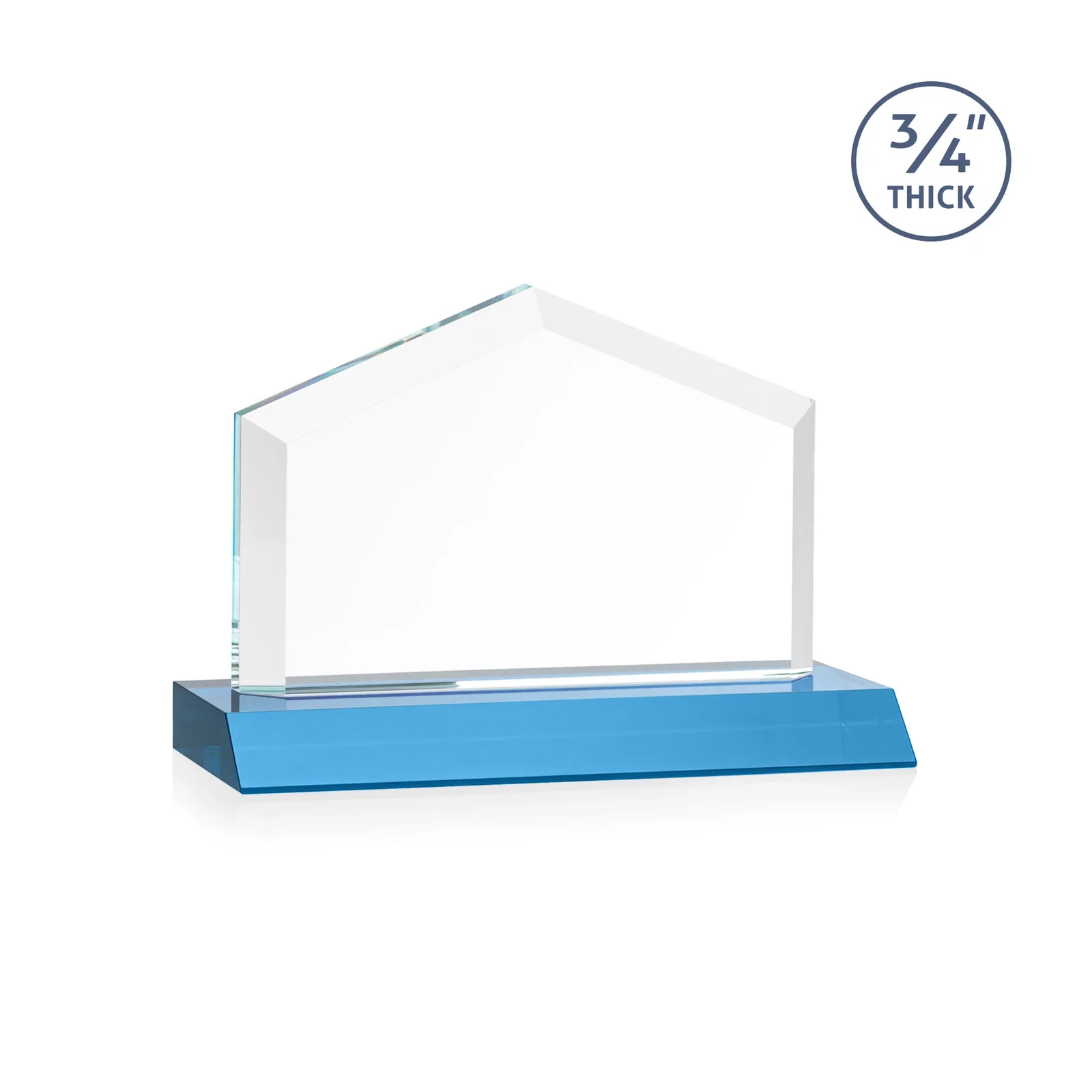 Personalized Starfire Crystal Real Estate Award with a Front-Only Bevel, with your logo for graduation ceremonies