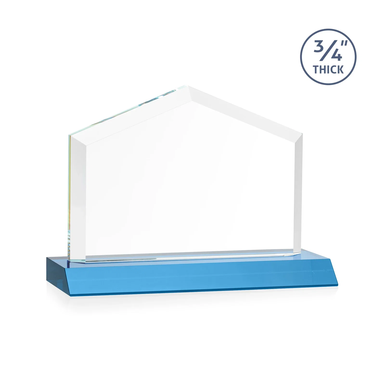 Personalized Starfire Crystal Real Estate Award with a Front-Only Bevel, with your logo for safety achievement programs