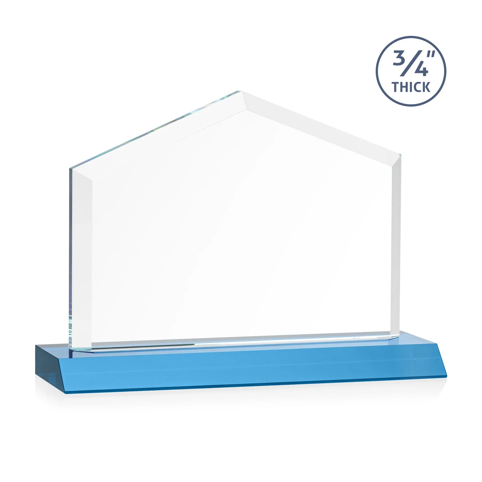 Personalized Starfire Crystal Real Estate Award with a Front-Only Bevel, with your logo for volunteer appreciation