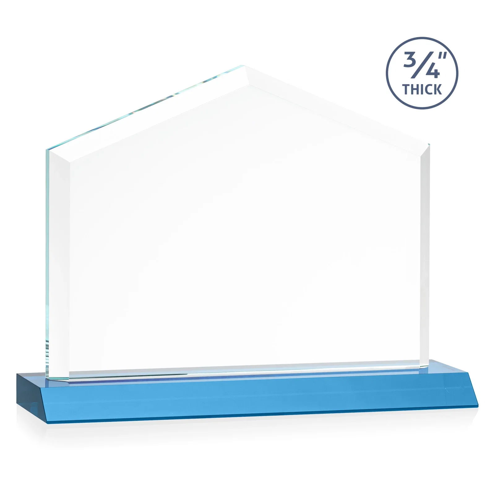 Personalized Starfire Crystal Real Estate Award with a Front-Only Bevel, with your logo for dealer and partner awards