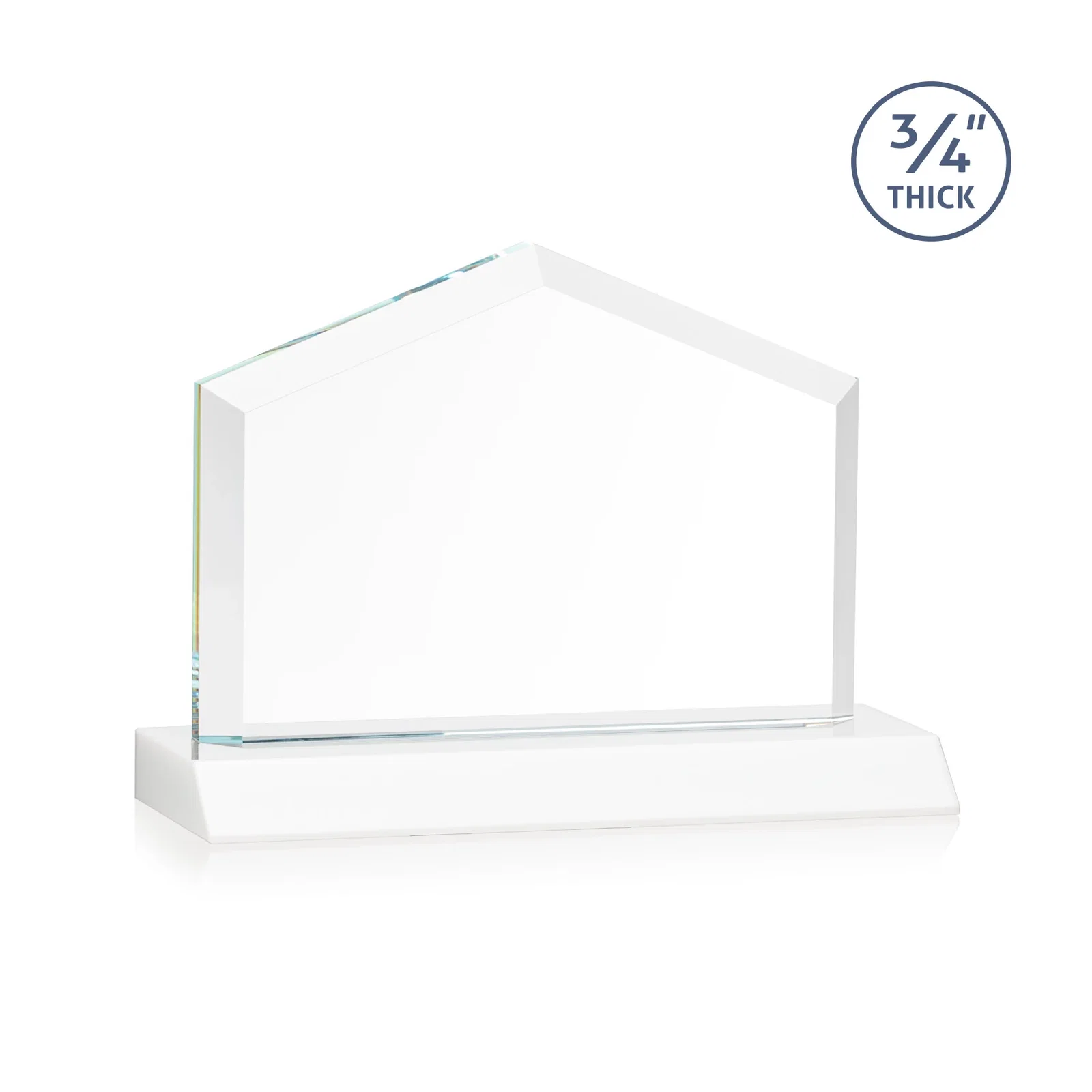 Promotional Starfire Crystal Real Estate Award with a Front-Only Bevel, with your logo for employee recognition