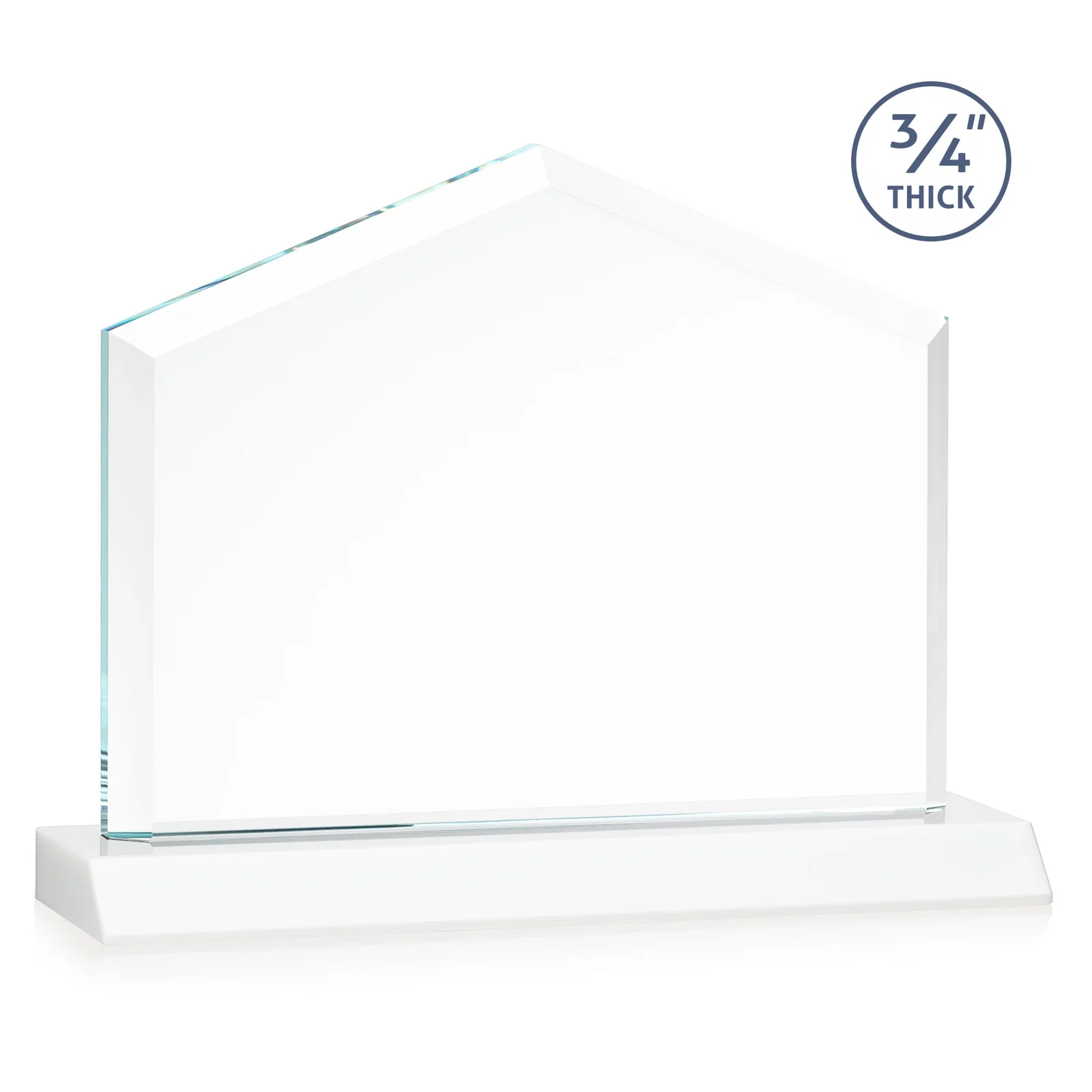 Promotional Starfire Crystal Real Estate Award with a Front-Only Bevel, with your logo for service anniversary gifts